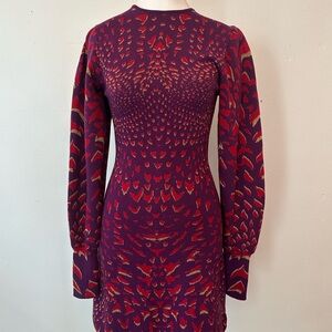 Hayley Menzies Long Sleeve Animal Print Dress
